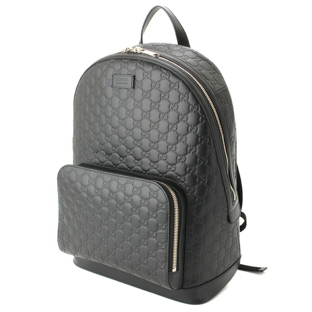 Gucci Backpack Leather ssima Signature Black